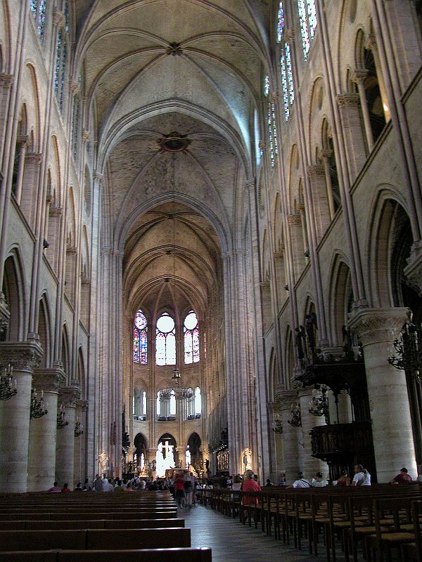 Paris 20 Notre Dame Inside View Towards Altar 